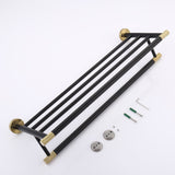 Lux Towel Shelf Rail Matte Black & gold