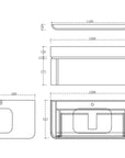 Zafiro Resin LED wall hung vanity set 1200MM X 500MM