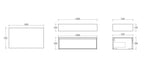 Sereno wall hung spaced vanity cabinet 1000mm X 500mm