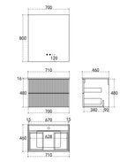 Jessica Wall Hung Vanity Set 700mm X 500mm