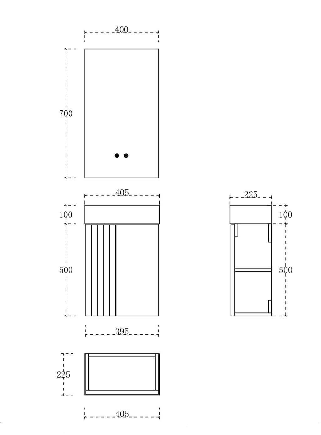 Paz wall hung vanity set 400mm X 250mm