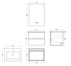 Silka Wall Hung Vanity Set 600mm X 500mm