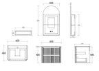 Vano Wall Hung Fluted Vanity Set 600mm X 500mm