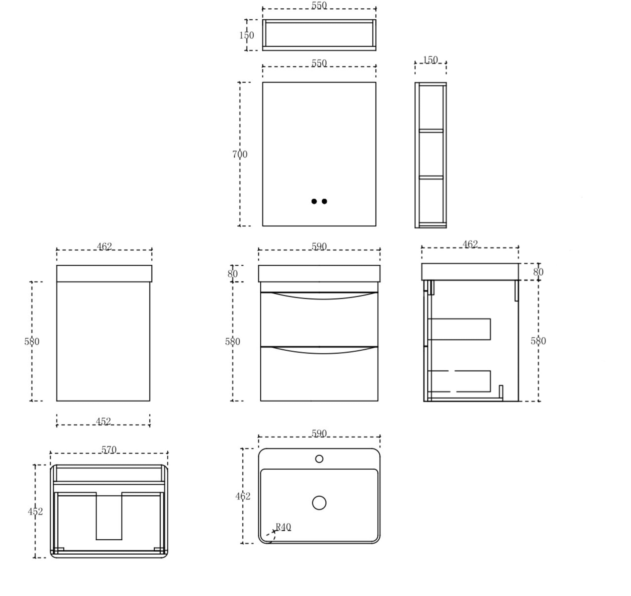Product dimensions