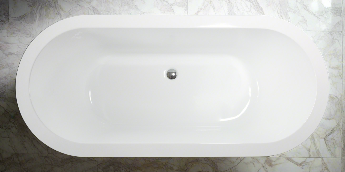 NATURA Drop in bathtub white oval style -1730MM X 780MM X 480MM ( excluding feet )