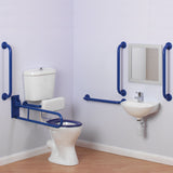 Arley Pro Comfort Blue Rimless Close Coupled Rails Bathroom Doc M Pack