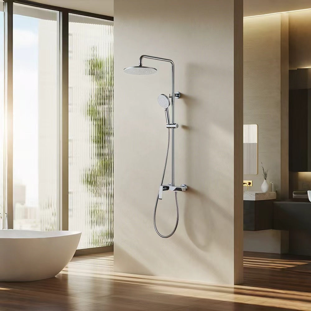 Plano exposed shower mixer polished chrome