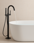 Paragon matte black free standing bathtub mixer