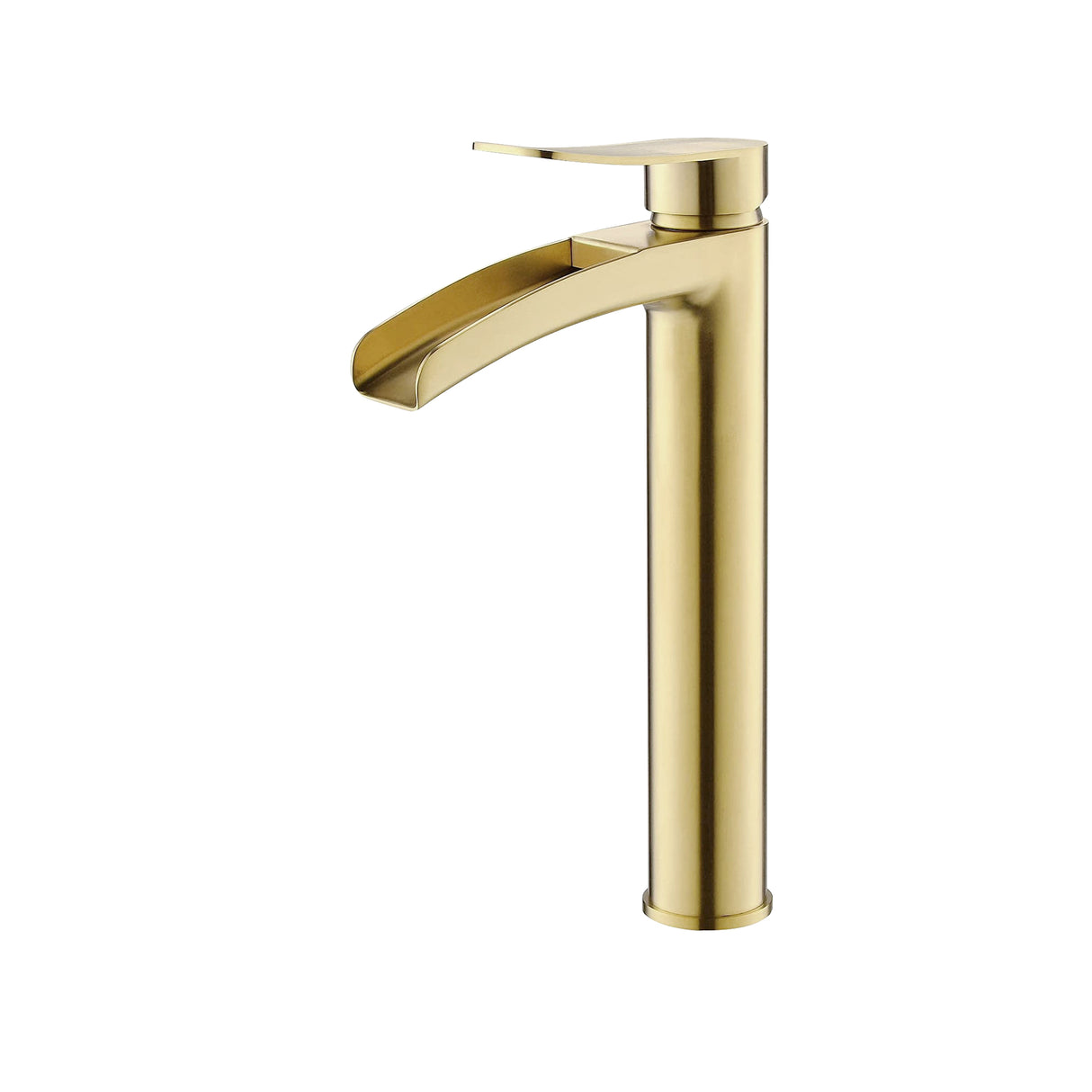 Forma high rise basin mixer waterfall tap brushed brass gold