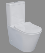 Halo White Wall Flushed Close Coupled Toilet - Including Toilet Seat