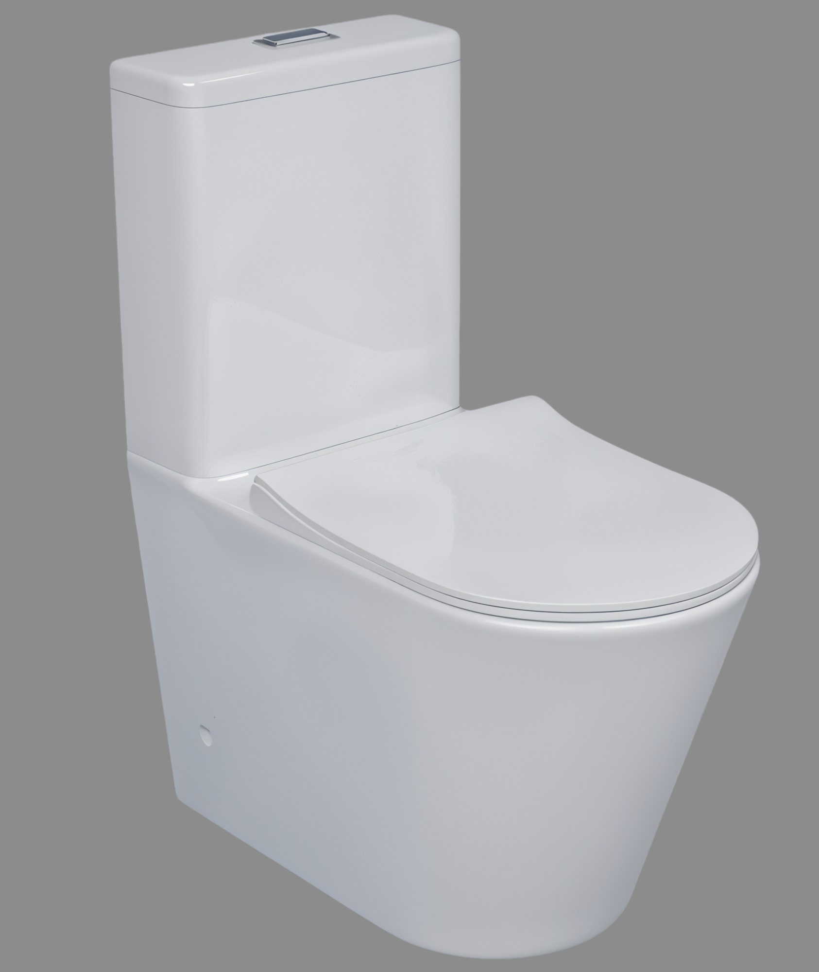Halo White Wall Flushed Close Coupled Toilet - Including Toilet Seat