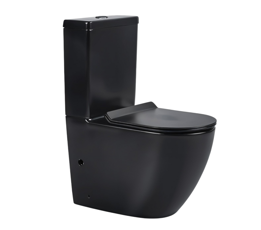 Marvel Rimless Close Coupled Toilet Black - Including Toilet Pan and Seat