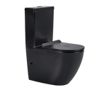 Marvel Rimless Close Coupled Toilet Black - Including Toilet Pan and Seat