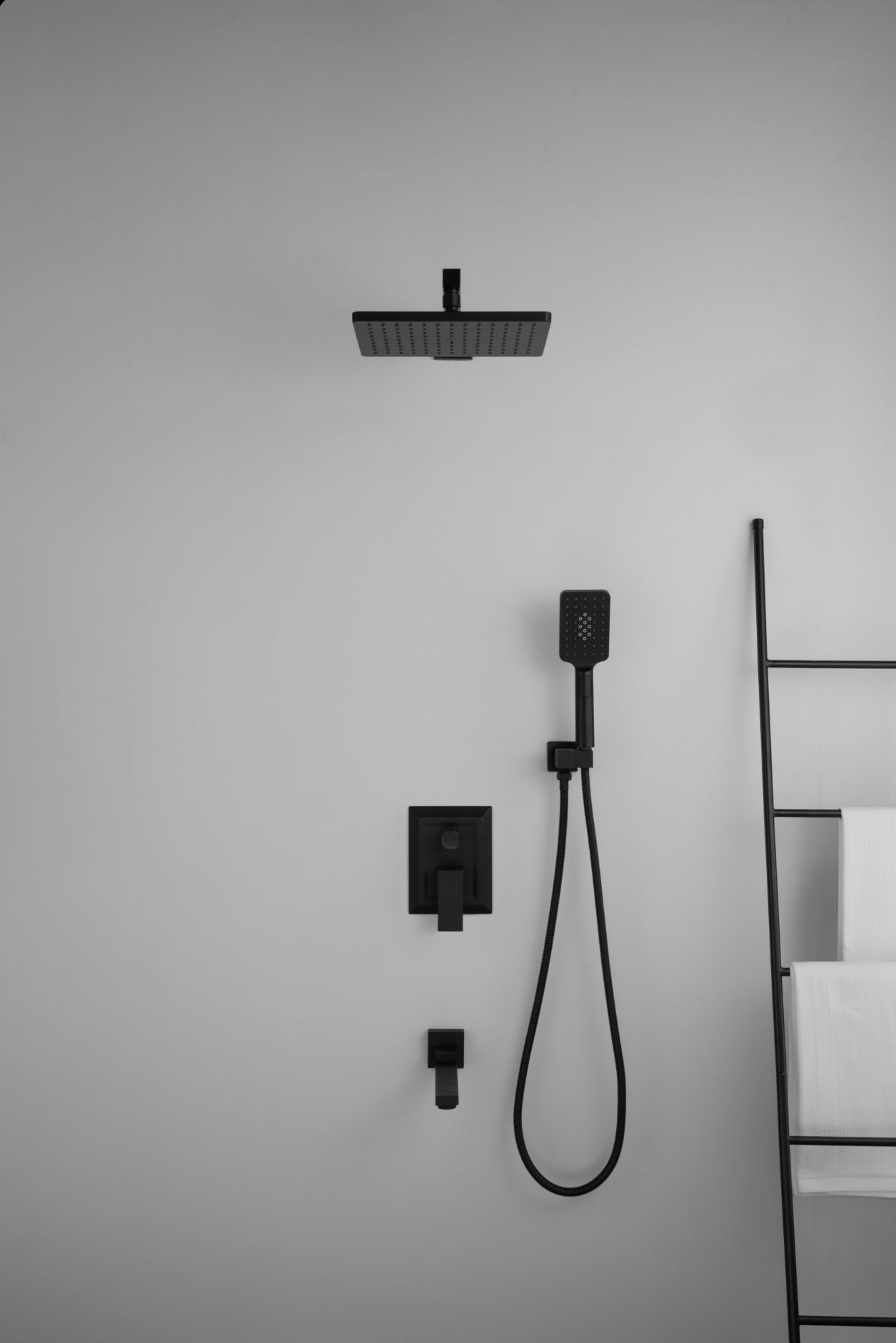 Storm concealed brass matte black shower mixer