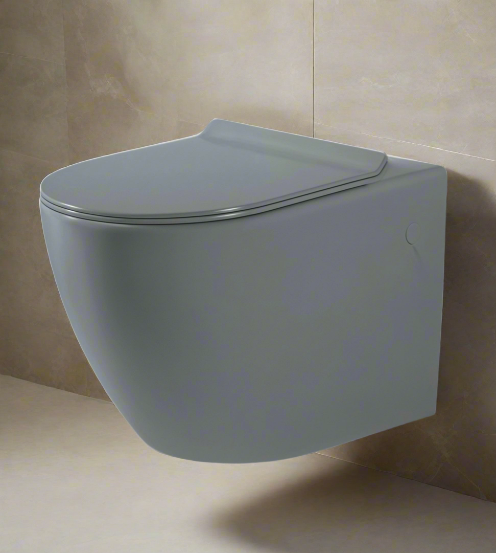 Apex Grey Wall Hung Toilet - Including Toilet Seat