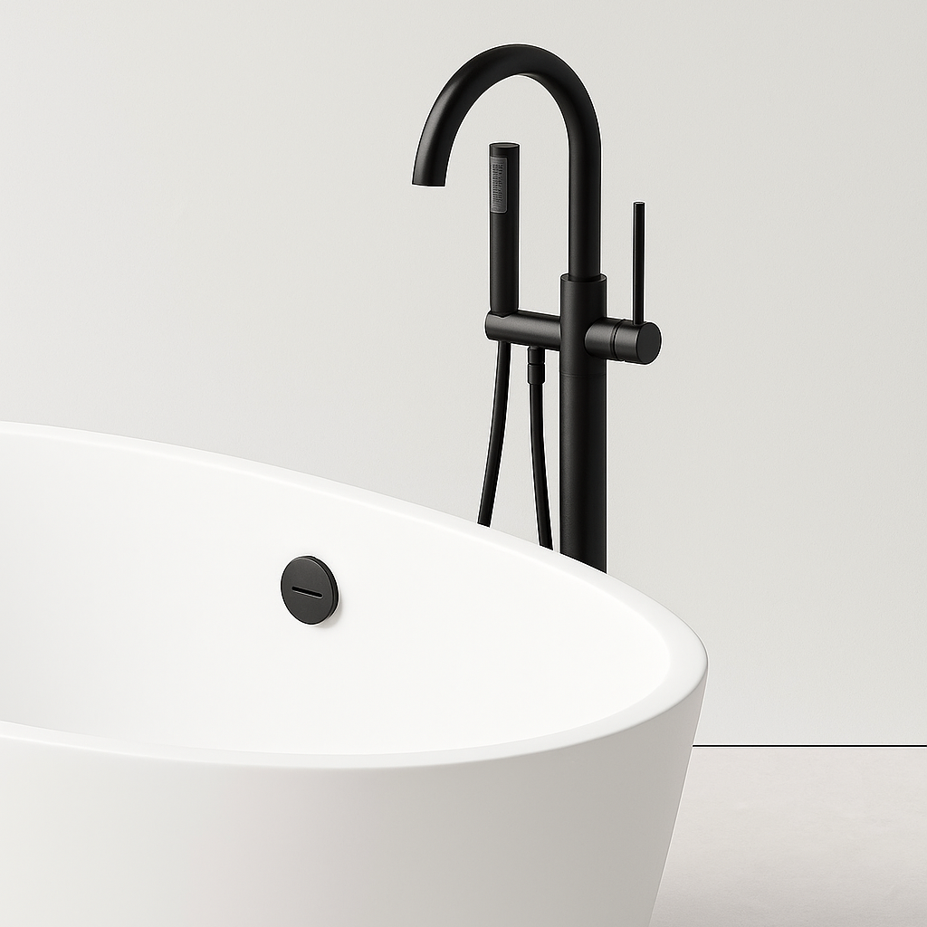 Paragon free standing bathtub mixer matte black