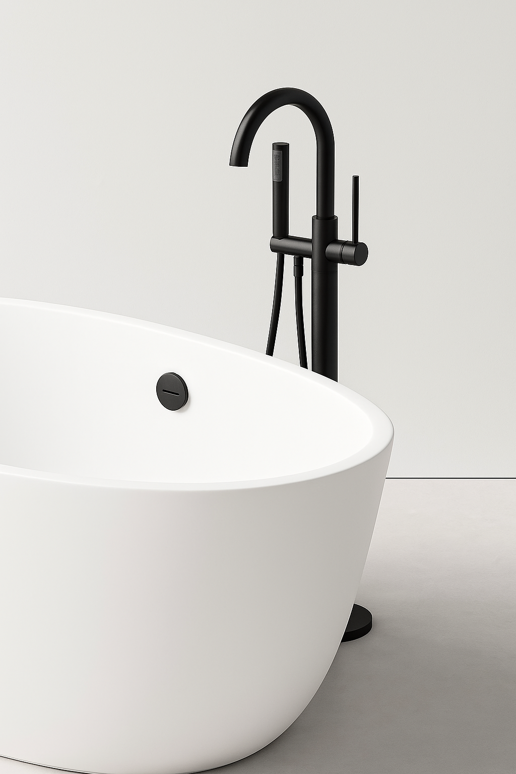 Paragon matte black free standing bathtub mixer