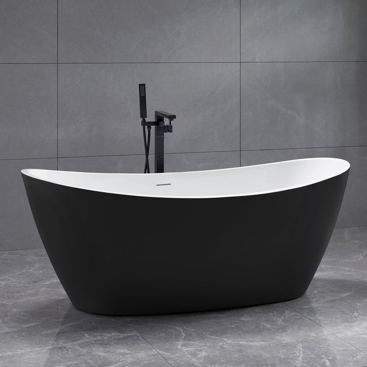 NOIR Freestanding Bathtub black/white 1710mm