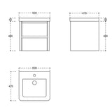 Noble Matte black wall hung vanity 500mm