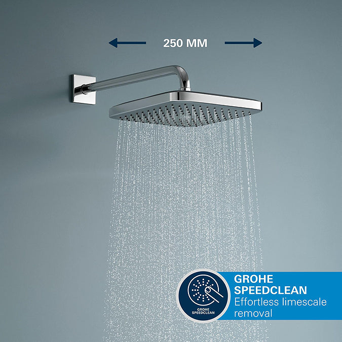 Grohe GrohTherm THM Square Concealed 2 Function Shower System 250