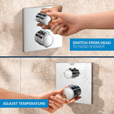 Grohe GrohTherm THM Square Concealed 2 Function Shower System 250