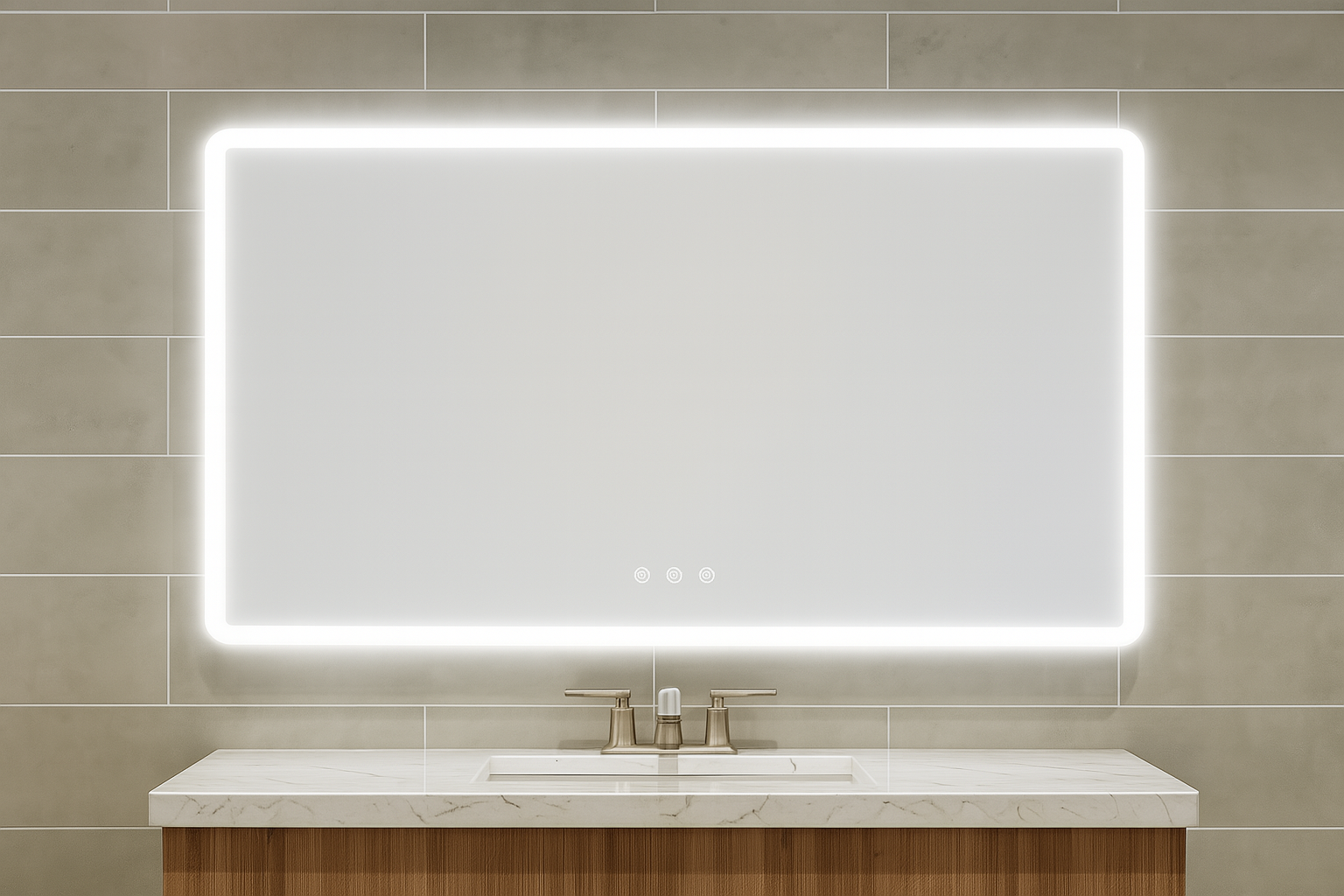 HORIZONTAL RECTANGULAR LED ANTI FOG SENSOR MOTION MIRROR 1000MM X 7500MM