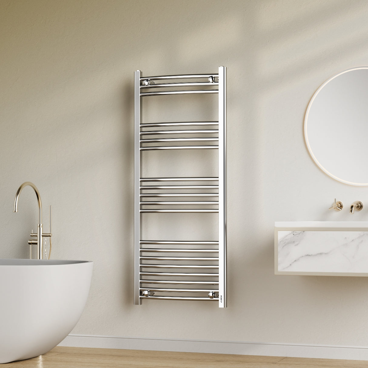 Aurelux Heated towel rail polished chrome