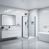 Marino Pivot Door Shower Enclosure Matte Black 900 x 900