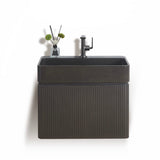Milano metallic grey wall hung fluted vanity 600mm