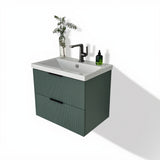 Audrey fluted wall hung vanity 600mm