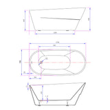 OVO Freestanding Bathtub White 1700MM