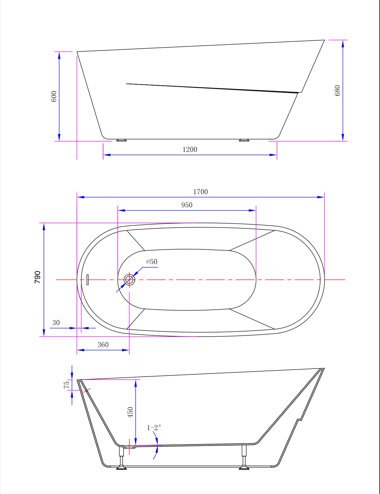 Product dimensions