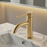 Velin basin mixer tap brushed brass gold