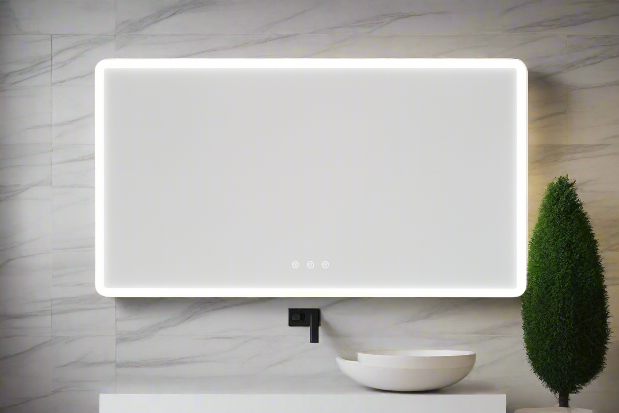 HORIZONTAL RECTANGULAR LED ANTI FOG SENSOR MOTION MIRROR 1000MM X 7500MM