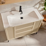 Bota stoney beige fluted floor standing vanity 1000mm