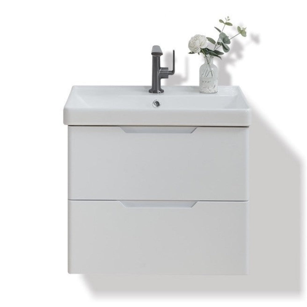 Bailyn matte white wall hung vanity 600mm