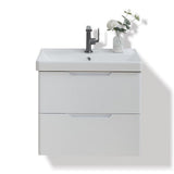 Bailyn matte white wall hung vanity 600mm