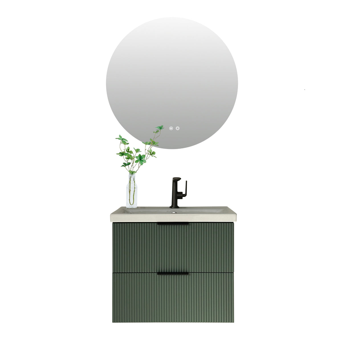 Audrey fluted wall hung vanity 600mm