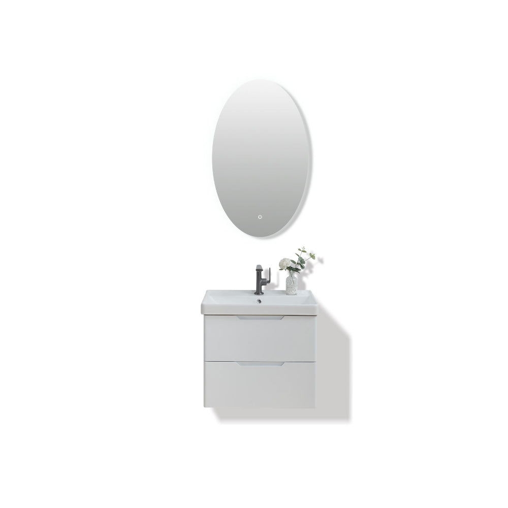 Bailyn matte white wall hung vanity 600mm