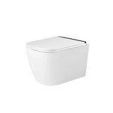 Savoy white wall hung rimless toilet matte black accent