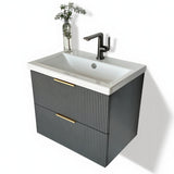 Audrey fluted wall hung vanity 600mm