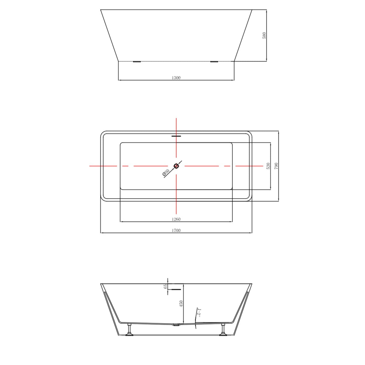 Silva freestanding bathtub 1700mm