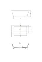 Silva freestanding bathtub 1700mm x 800mm x 580mm
