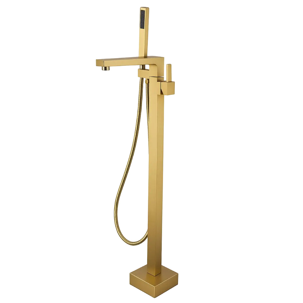Regency free standing bathtub mixer brushed brass gold