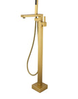 Regency brushed gold free standing bathtub mixer