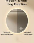 ROUNDED ANTI FOG MOTION SENSOR LED MIRROR 600MM DIAMETER