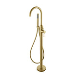 Mirage free standing bathtub mixer brushed brass gold