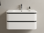 Wendy white and black wall hung vanity set 1000MM X 500MM