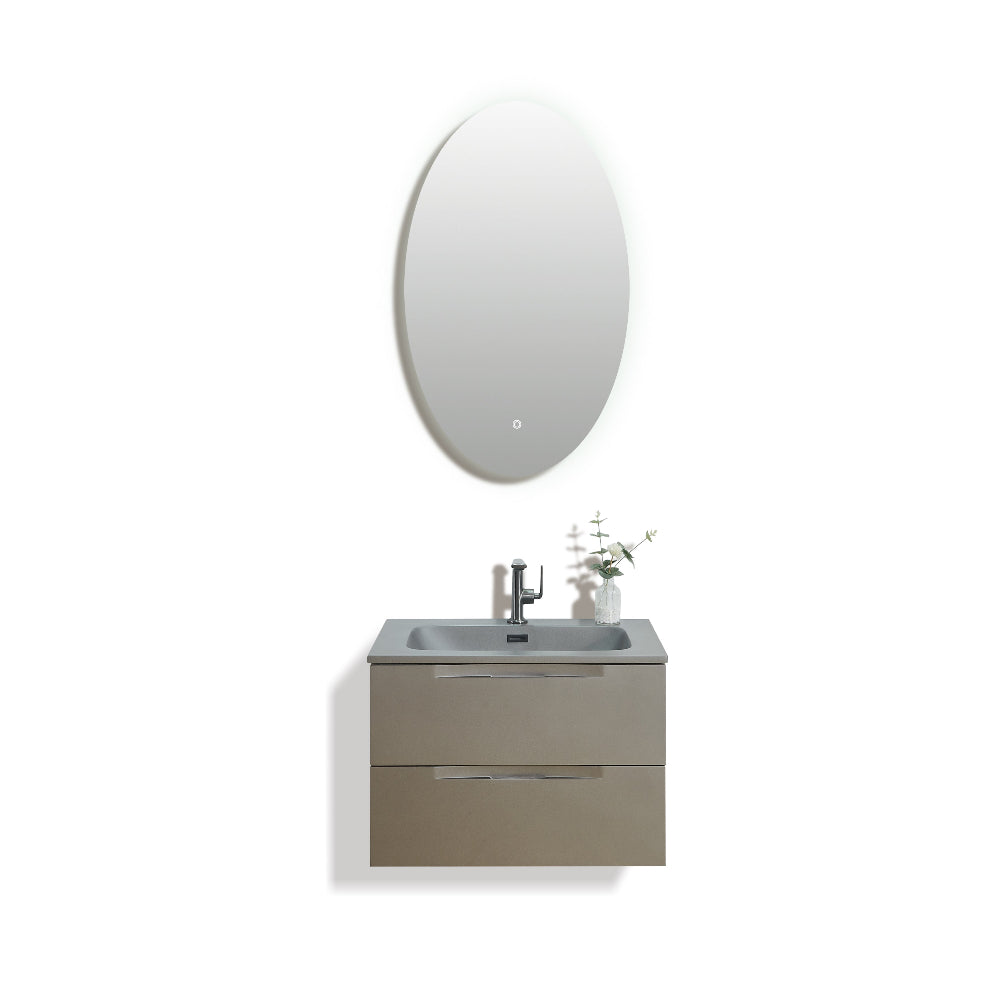 Layla metallic grey wall hung vanity 700mm