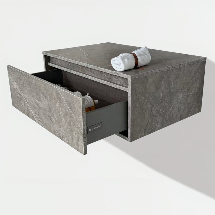 Camilla marble veined grey floating wall hung vanity 800mm